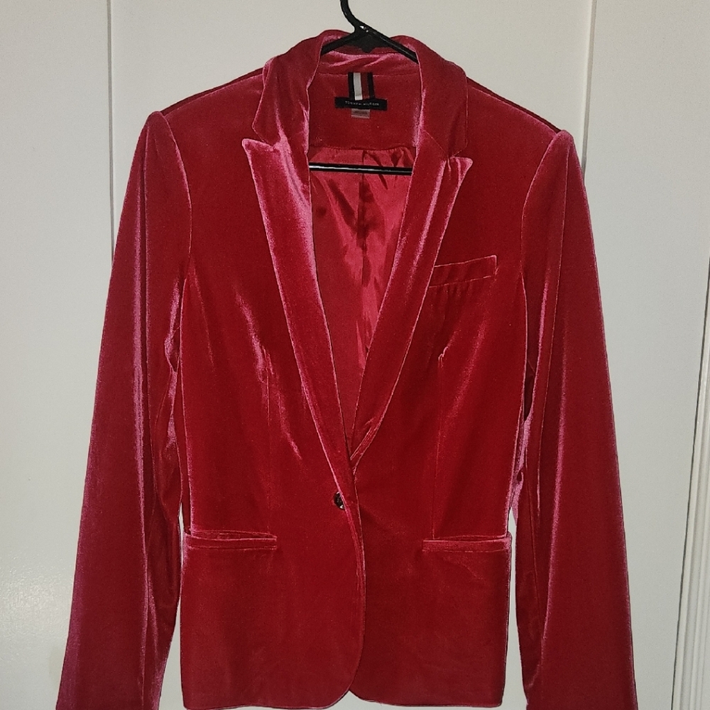 Tommy Hilfiger Pink Velvet Blazer